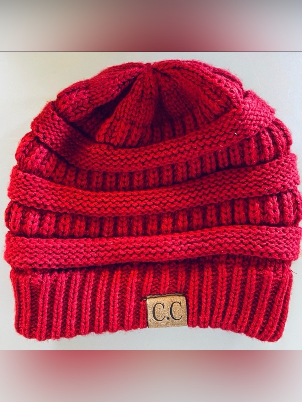 C.C CALIFORNIA BURGUNDY Knit BEANIE Cap HAT One-Size